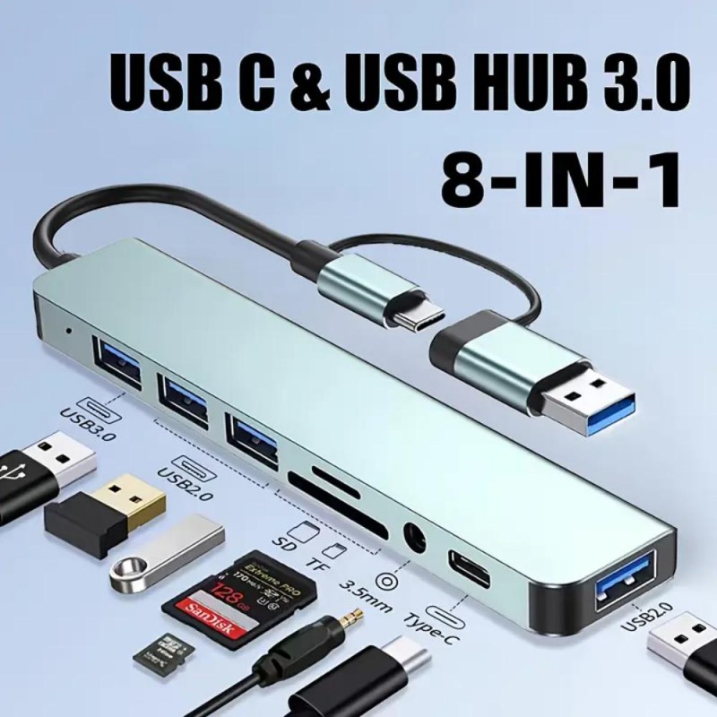 8-в-1 многофункционален USB хъб YL5176801-bg