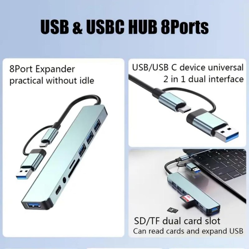 8-в-1 многофункционален USB хъб YL5176801-bg
