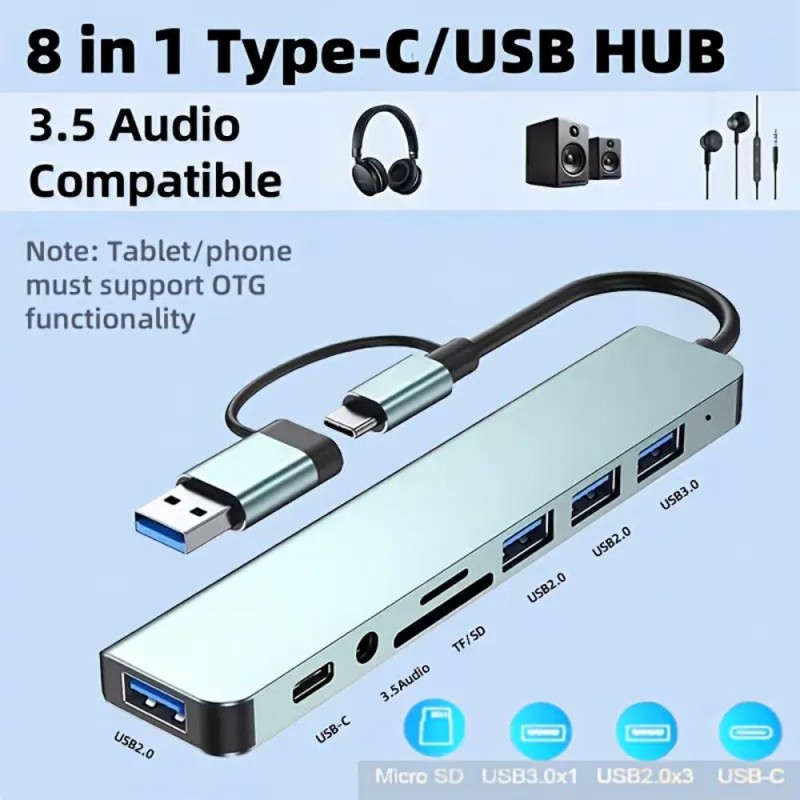 8-в-1 многофункционален USB хъб YL5176801-bg
