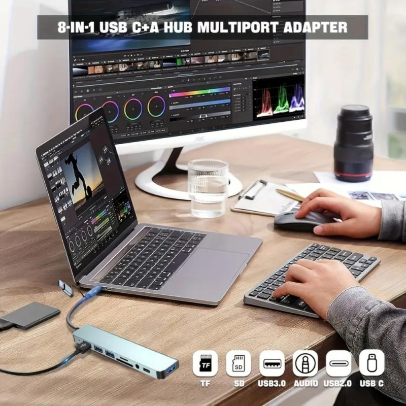 8-в-1 многофункционален USB хъб YL5176801-bg